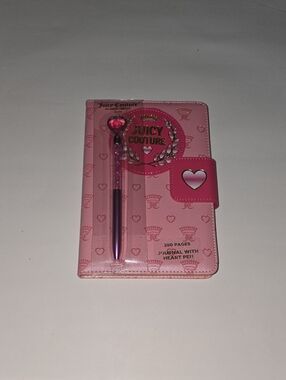Juicy Couture Pink Heart Journal & Heart-Topped Pen